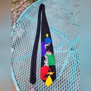 Vintage 1995 Looney Tunes Mania Tie Tweety Taz Bugs Daffy Sylvester